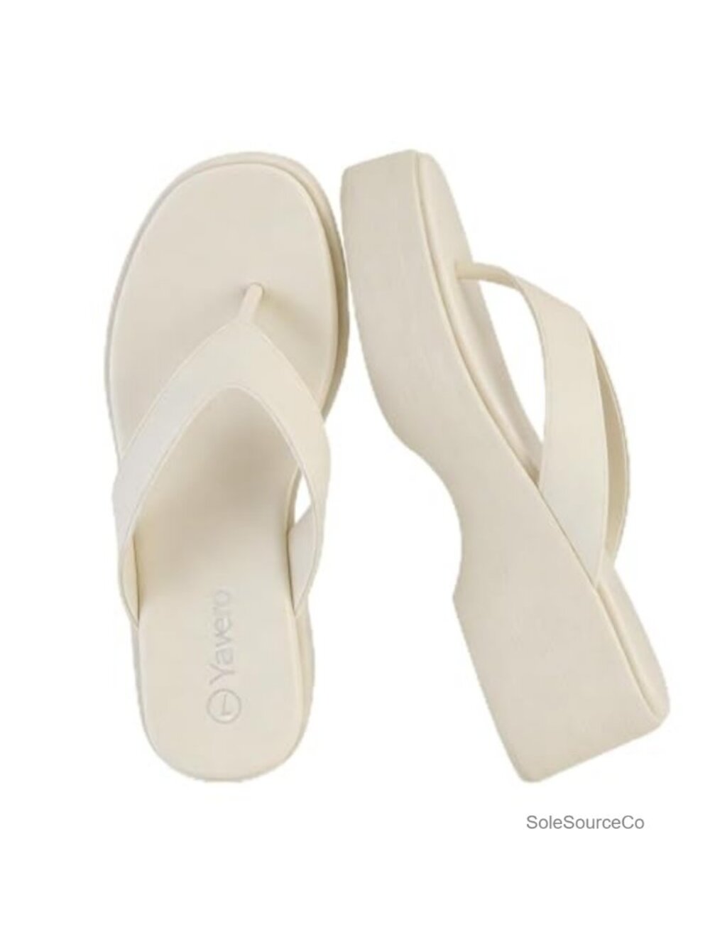 Women's Platform Flip Flop Sandals Comfortable Wedge Thong Sandals 2.36 Heel PU